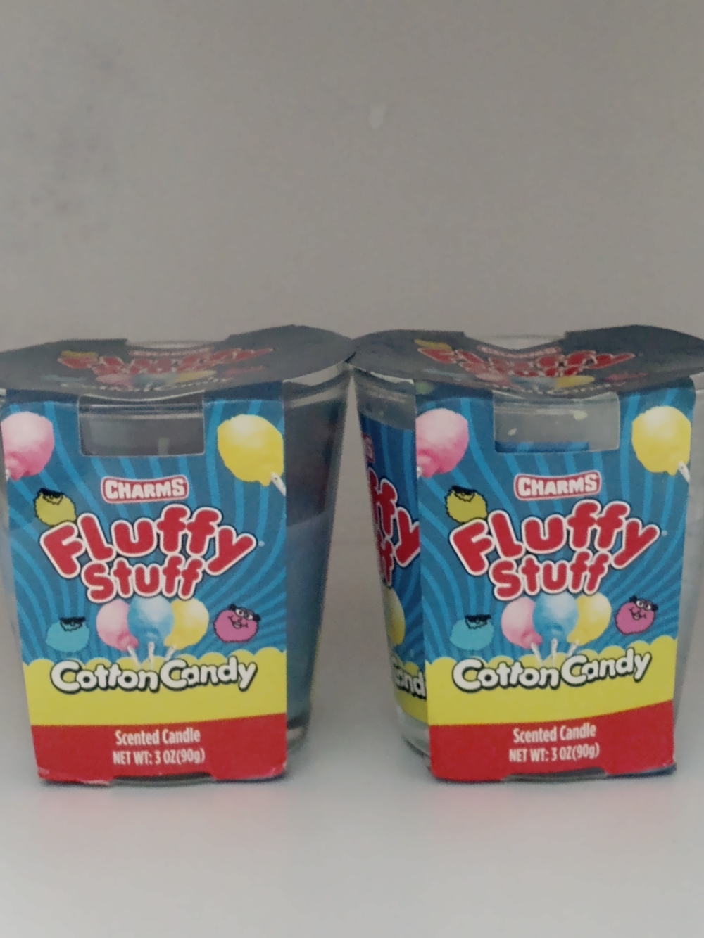 Fluffy Stuff Cotton Candy Scented Candle - Blue, Pink, Yellow